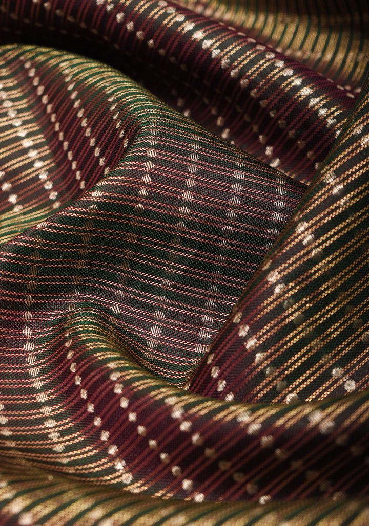 Exquisite Green Kanjivaram Pure Silk Saree with zari checks  and 11” spectacular borders  | SILK MARK CERTIFIED