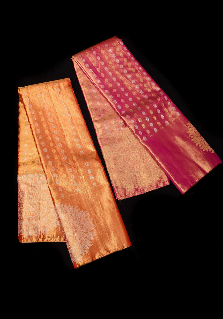 Exquisite Tissue Kanjivaram Pure Silk Saree in Red-Gold | SILK MARK CERTIFIED