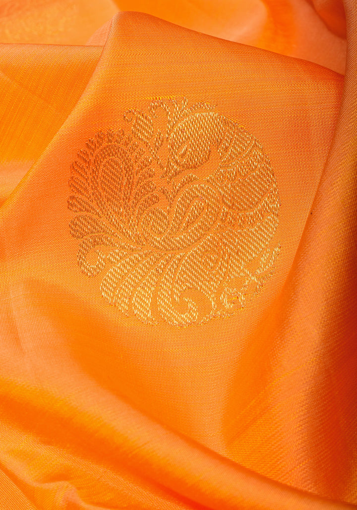 Haldi Yellow Kanjivaram Pure Silk Saree with Peacock motifs and zari Border| SILK MARK CERTIFIED