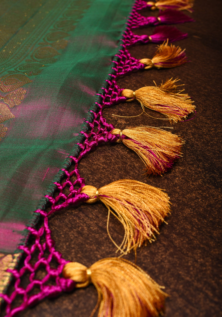 Vadamalli Purple Kanjivaram Silk Saree with Zari Border:| SILK MARK CERTIFIED
