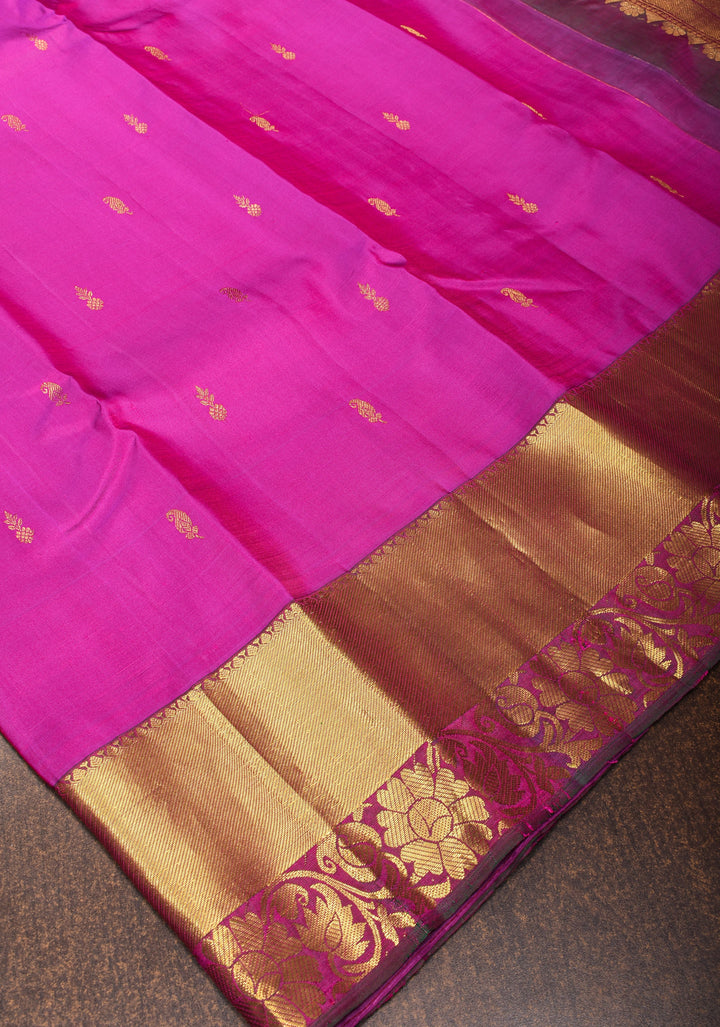 Vadamalli Purple Kanjivaram Silk Saree with Zari Border:| SILK MARK CERTIFIED