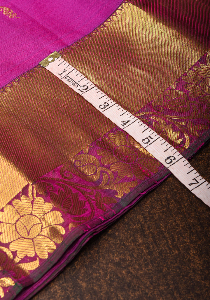 Vadamalli Purple Kanjivaram Silk Saree with Zari Border:| SILK MARK CERTIFIED