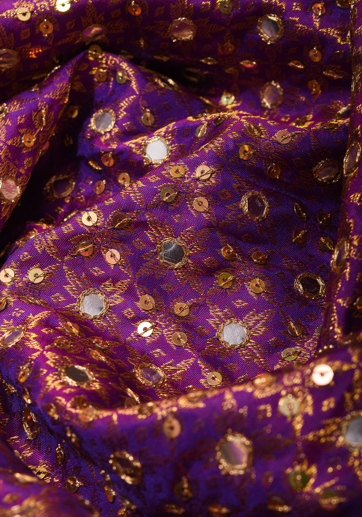 Handwork Pink Pure Silk Kanjivaram Saree with  Sequins Cutdana Mirror Work on Borders and Pallu  | SILK MARK CERTIFIED