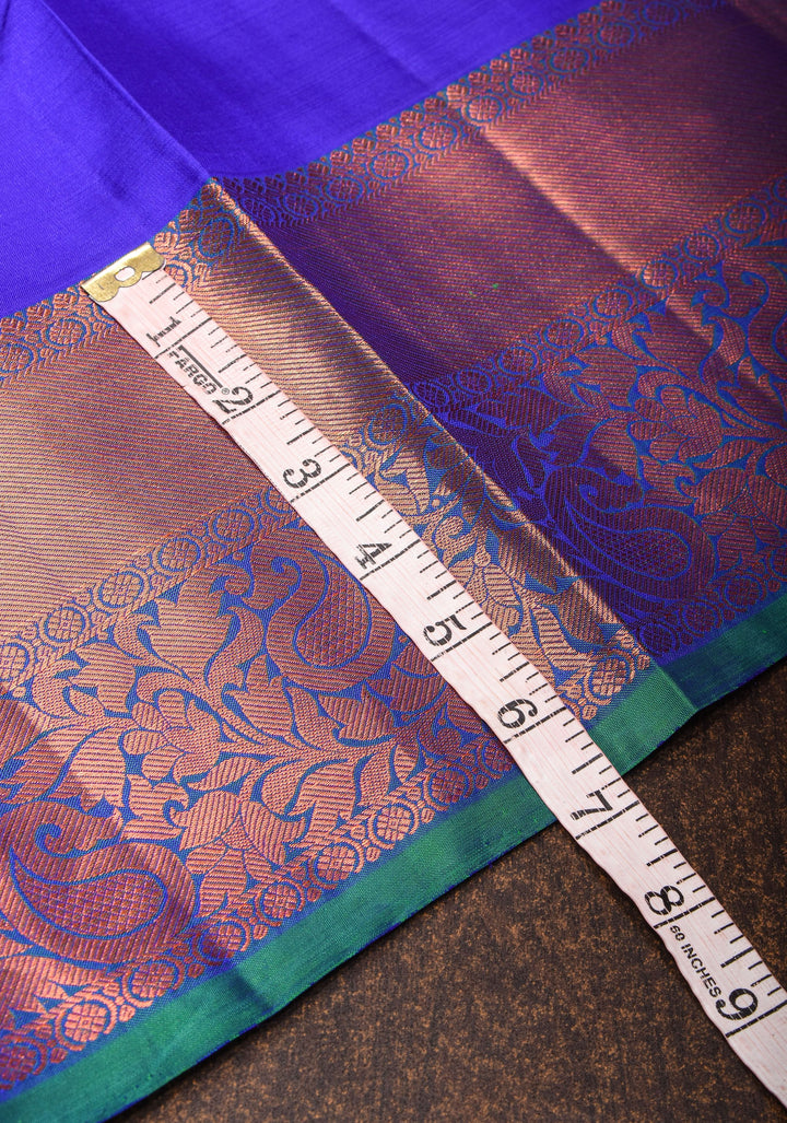 Voilet Kanjivaram Silk Saree with Damask Motifs and Zari Border| SILK MARK CERTIFIED