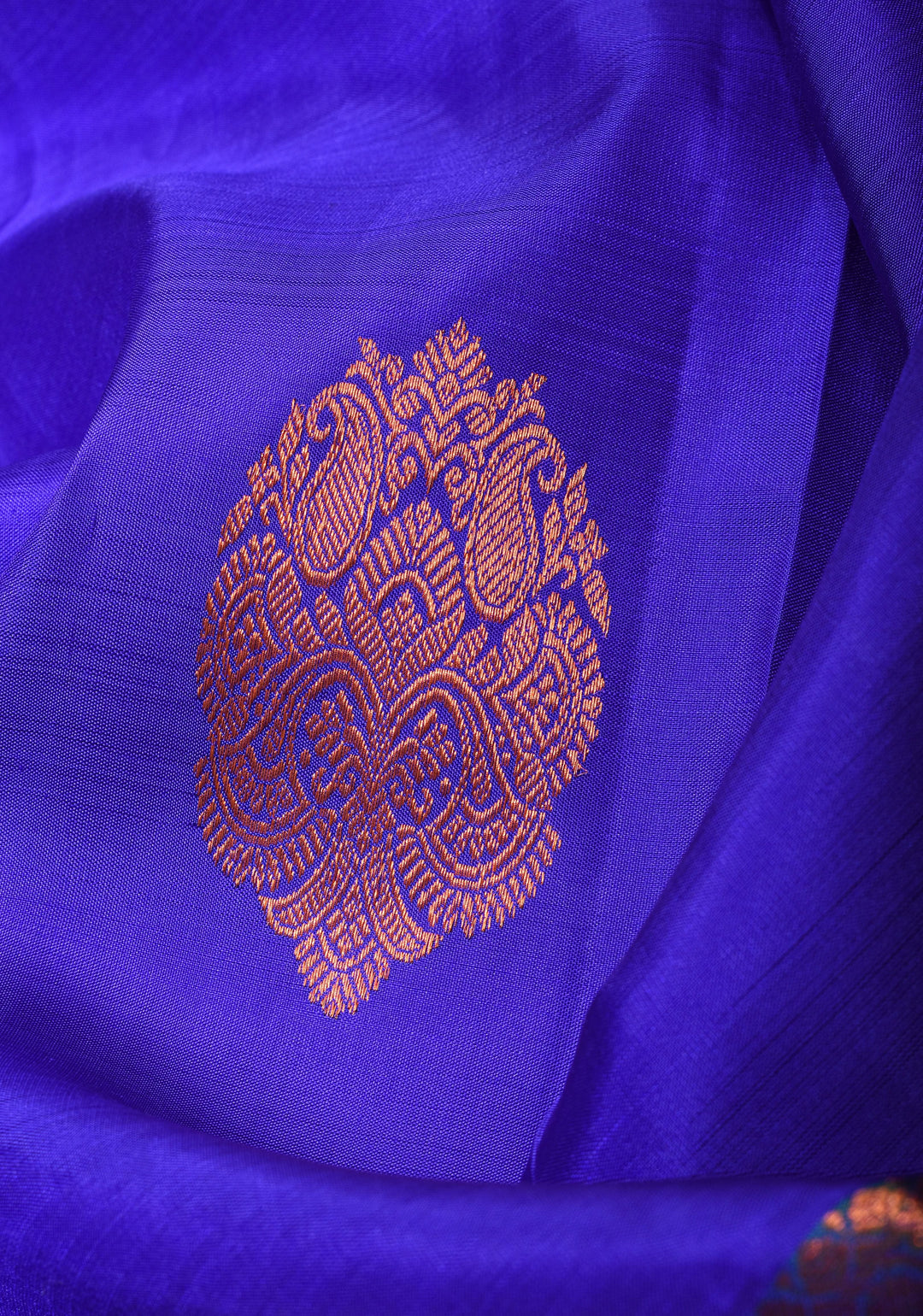 Voilet Kanjivaram Silk Saree with Damask Motifs and Zari Border| SILK MARK CERTIFIED