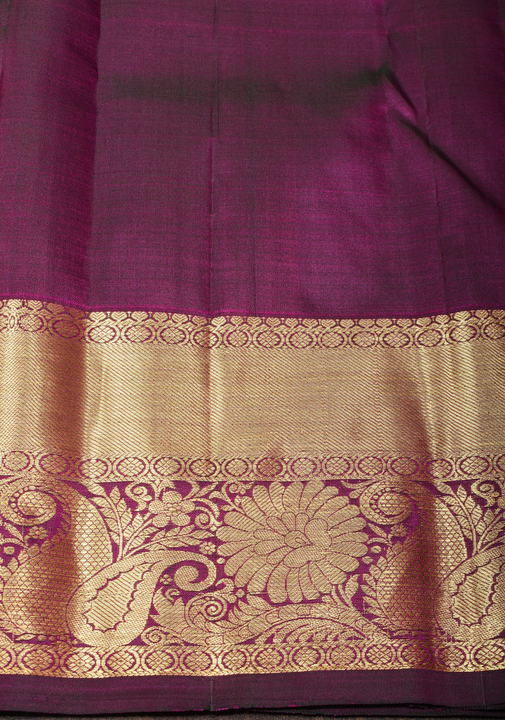 Exquisite Pink Kanjivaram Silk Saree with Gold Butti Work and Contrast Border| SILK MARK CERTIFIED