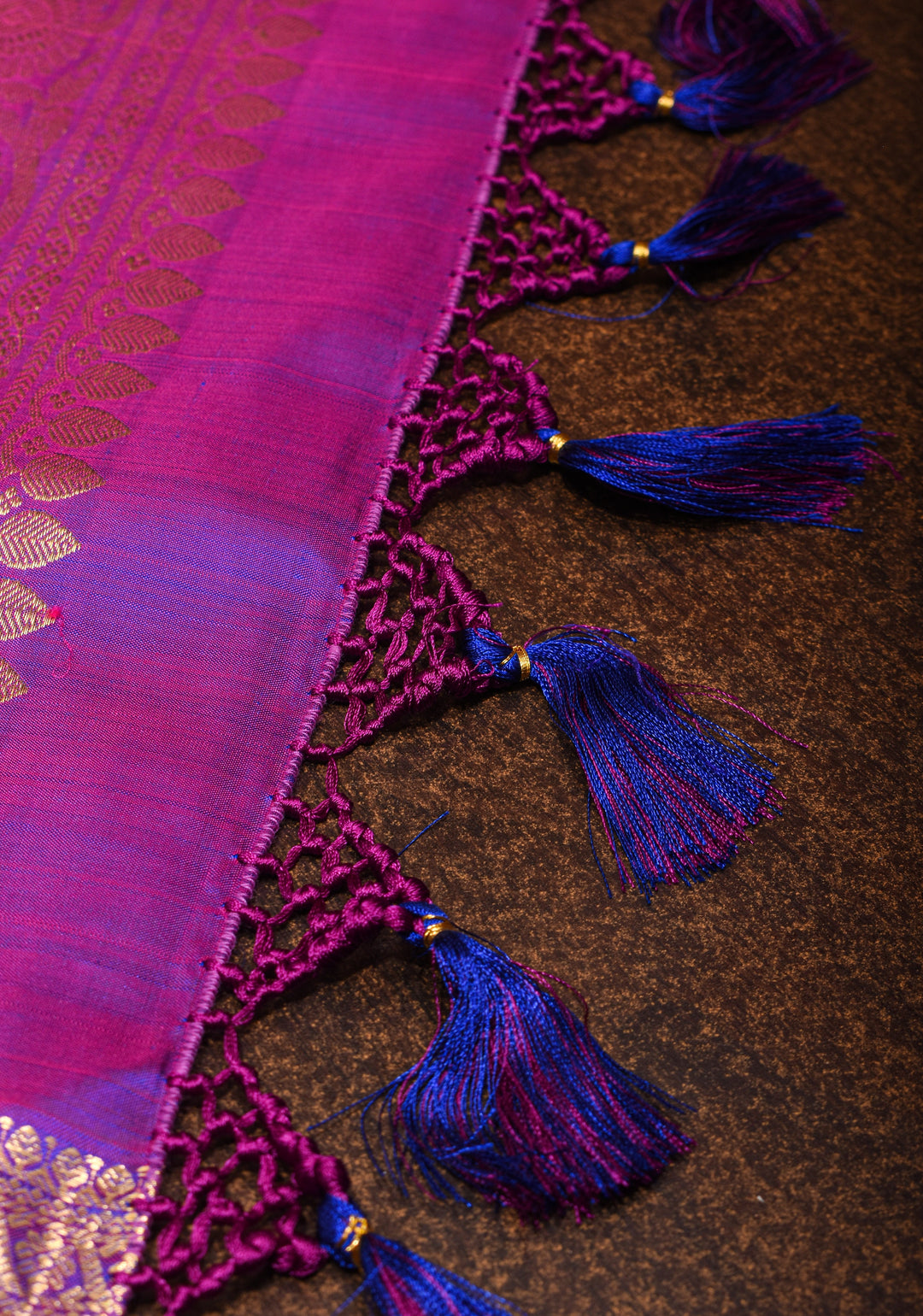 Blue Kanjivaram Pure Silk Saree with vertical Stripes and zari buttas | SILK MARK CERTIFIED