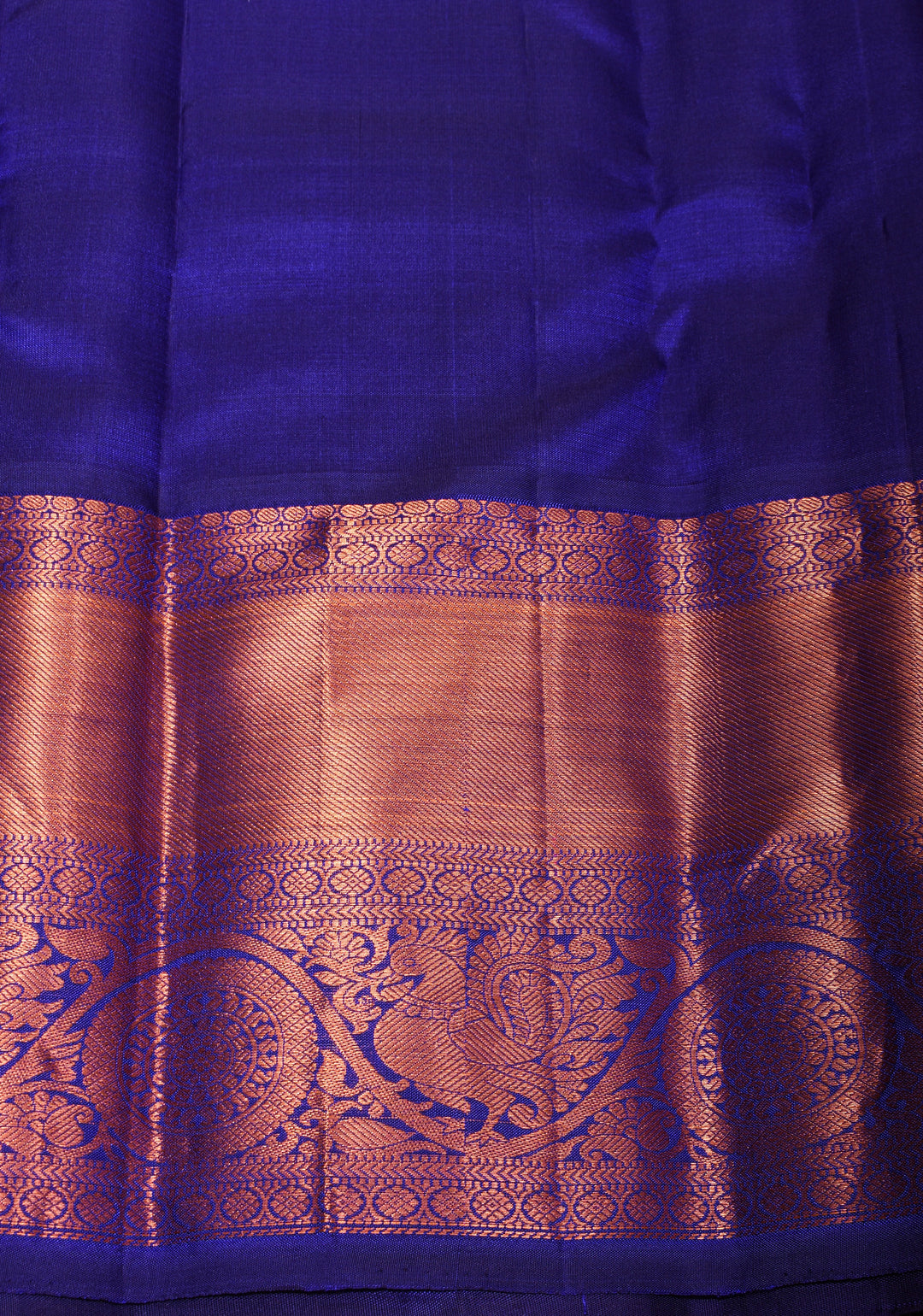 Orange kanjivaram silk saree with damask buttas and contrast border | SILK MARK CERTIFIED
