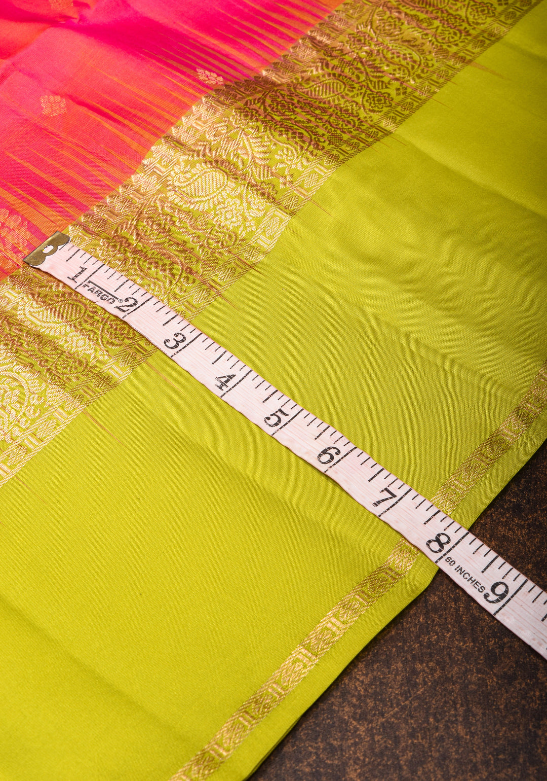 Pink Dual tone Kanjivaram Soft Silk Saree with Zari Buttas and Contrast Zari Border | SILK MARK CERTIFIED