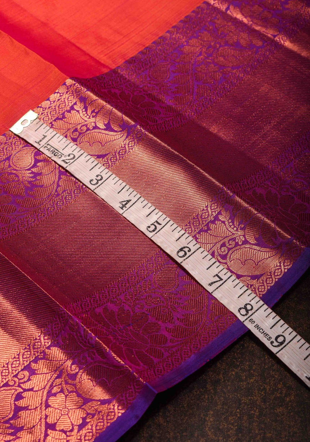 Pink Dual tone Kanjivaram Silk Saree with Damask Motifs and Contrast Zari Border| SILK MARK CERTIFIED