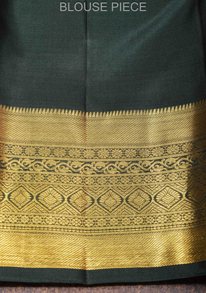 Pinkish Red Kanjivaram Silk Saree with Damask Motifs and Contrast Zari Border| SILK MARK CERTIFIED