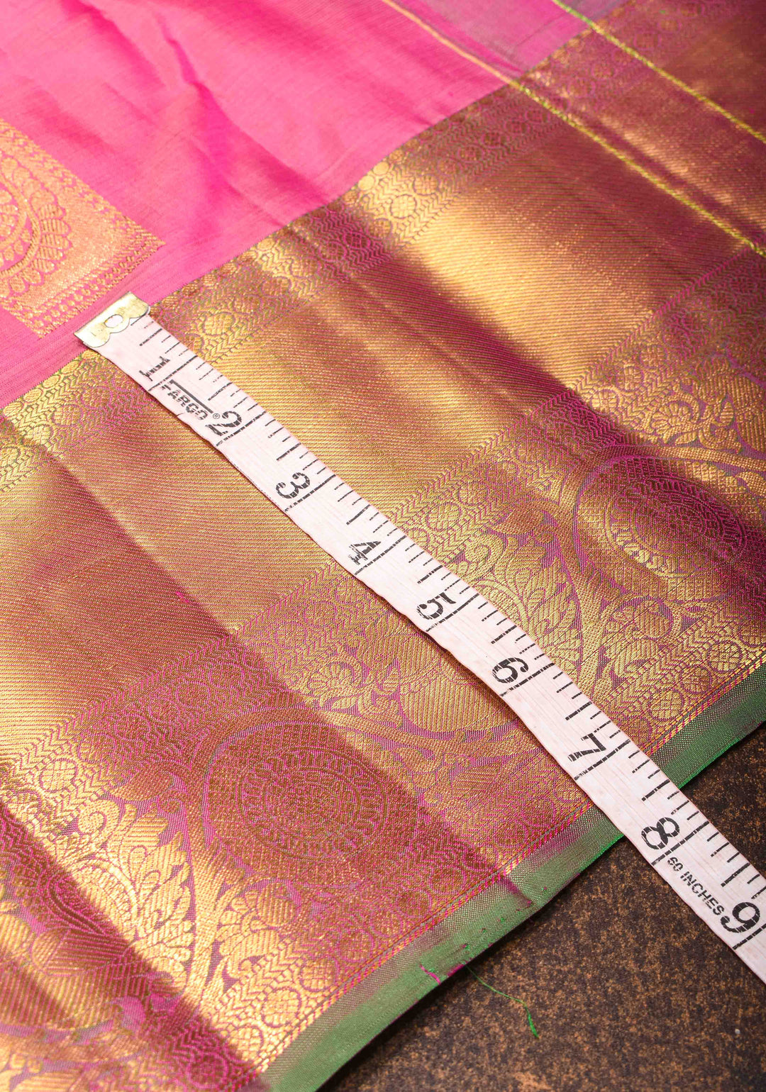 Pink Kanjivaram Silk Saree with Paisley Motifs and Zari Border | SILK MARK CERTIFIED