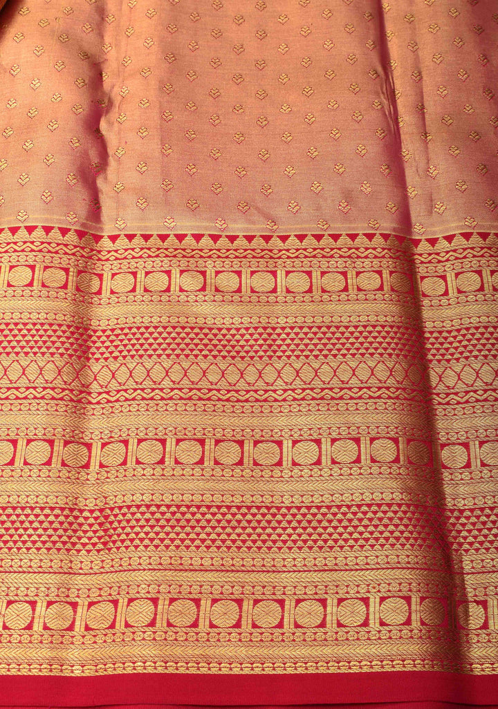 Pink Tissue Kanjivaram Silk Saree with Brocade and Zari Border | SILK MARK CERTIFIED