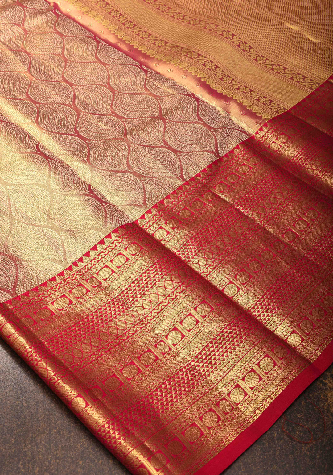 Pink Tissue Kanjivaram Silk Saree with Brocade and Zari Border | SILK MARK CERTIFIED