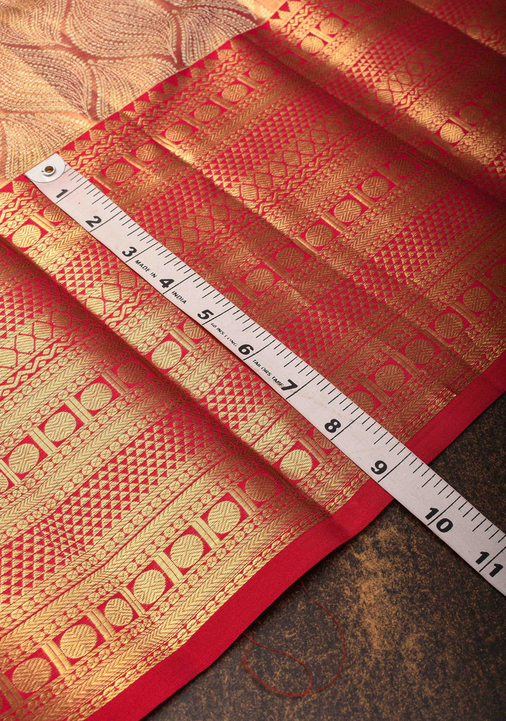 Pink Tissue Kanjivaram Silk Saree with Brocade and Zari Border | SILK MARK CERTIFIED