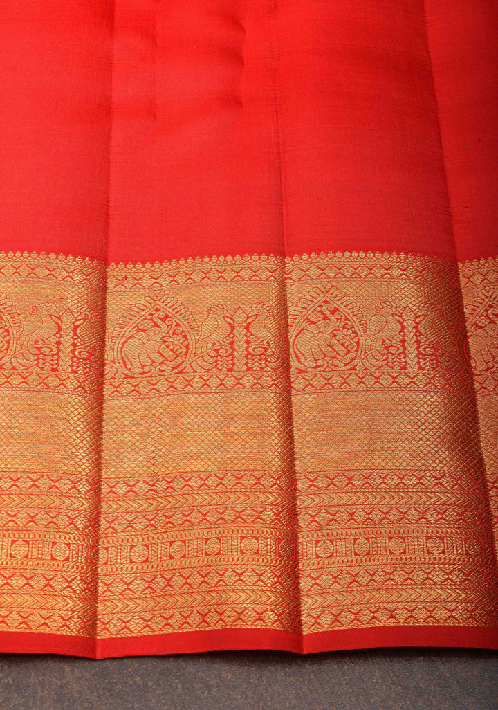 Green Checks Kanjivaram Silk Saree with Paisely Motifs Contrast Zari Border | SILK MARK CERTIFIED