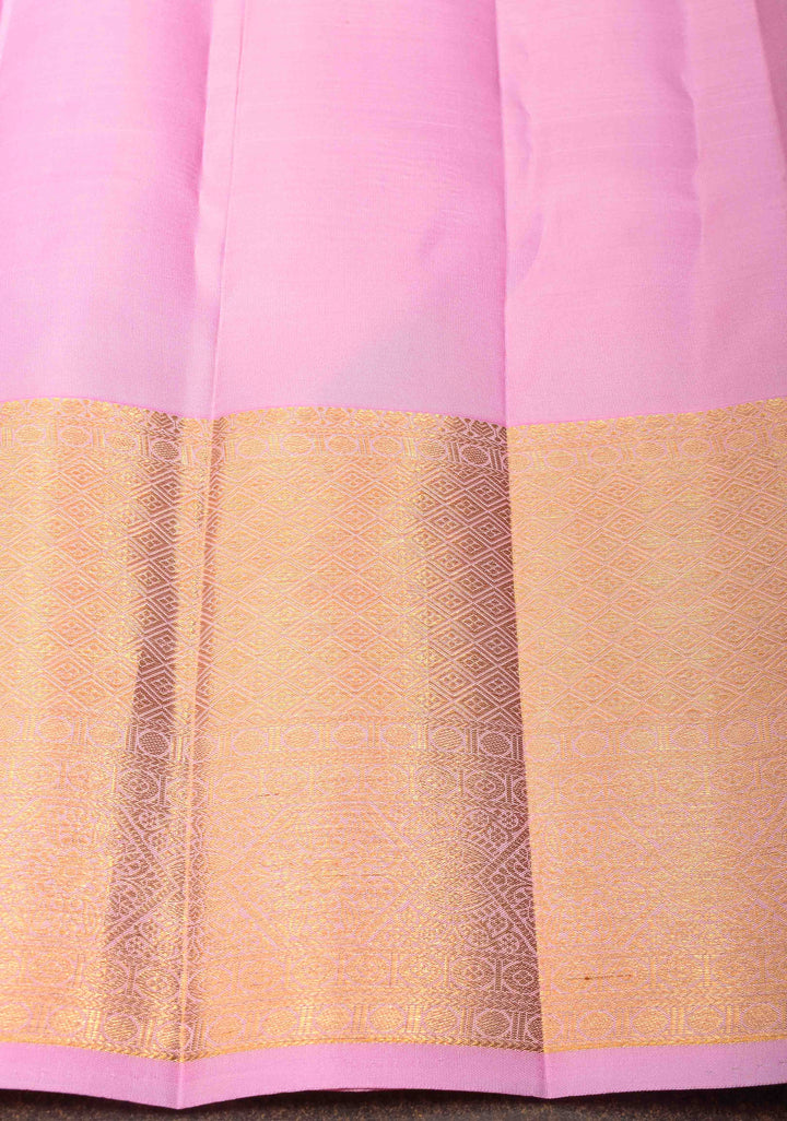 Dark Cyan Kanjivaram Silk Saree with Zari Horizontal Stripes with Contrast Zari Border | SILK MARK CERTIFIED