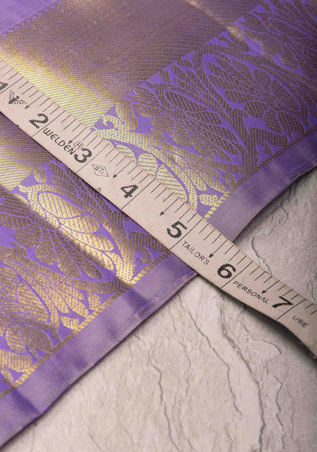Lavender Kanjivaram Silk Saree with Floral Buttas and Zari Border | SILK MARK CERTIFIED