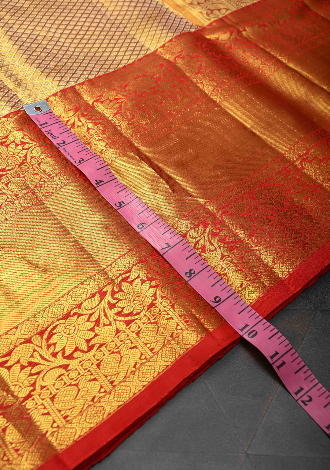 Gold Tissue Brocade Kanjivaram Pure Silk Saree with Wide Border | SILK MARK CERTIFIED