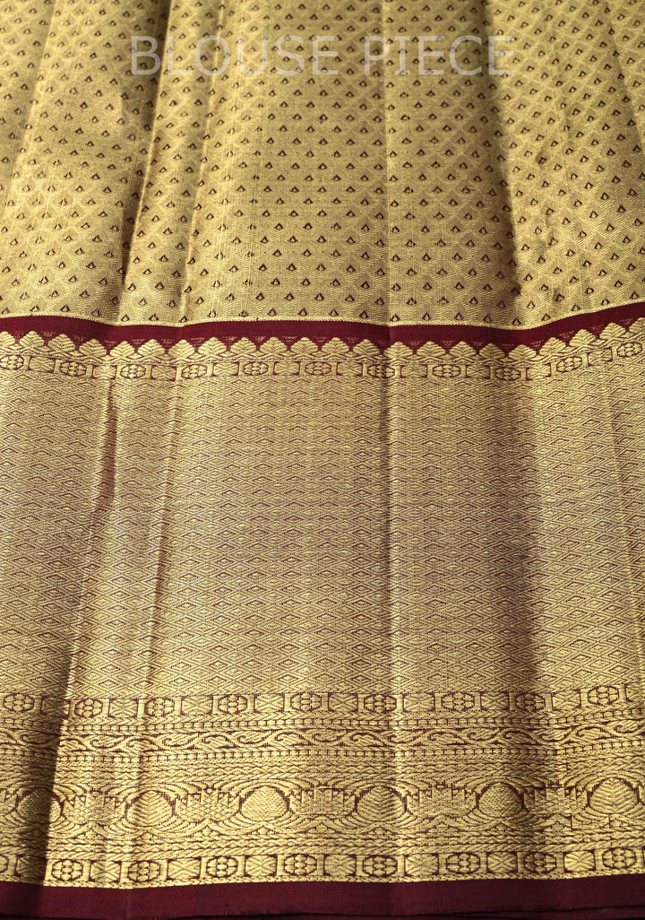 Bubblegum Pink Kanjivaram Silk Saree with Tissue Stripes and Wide Contrast Zari Border| SILK MARK CERTIFIED