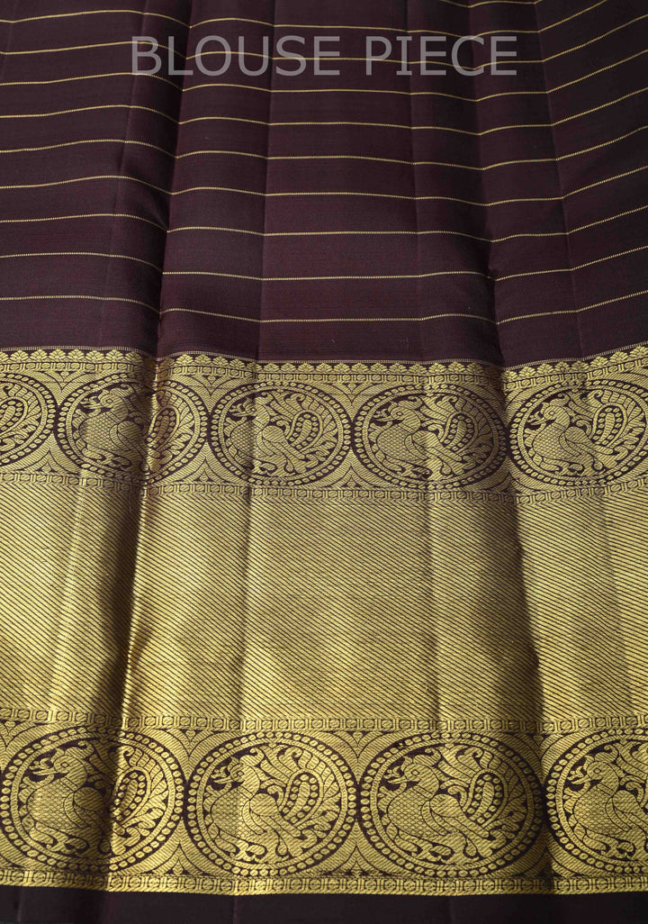 Dark Lavender Zari Checks Kanjivaram Silk Saree with Buttis and Contrast Wide Zari Border | SILK MARK CERTIFIED