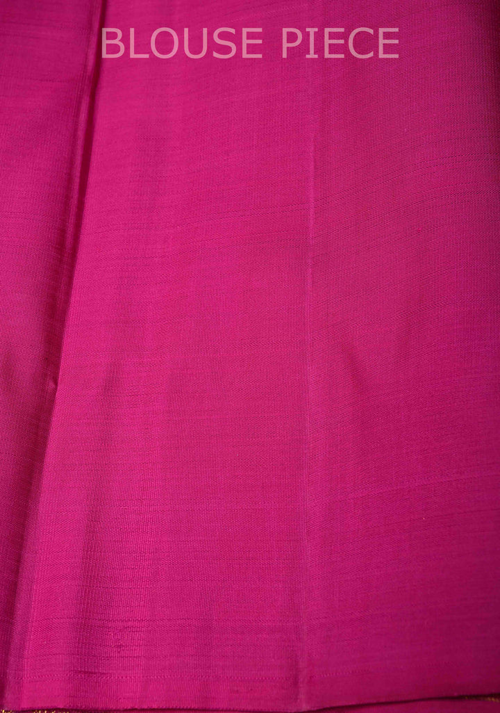 Purple Kanjivaram Silk Saree with Paisley Buttas And Contrast Brocade Zari Border | SILK MARK CERTIFIED
