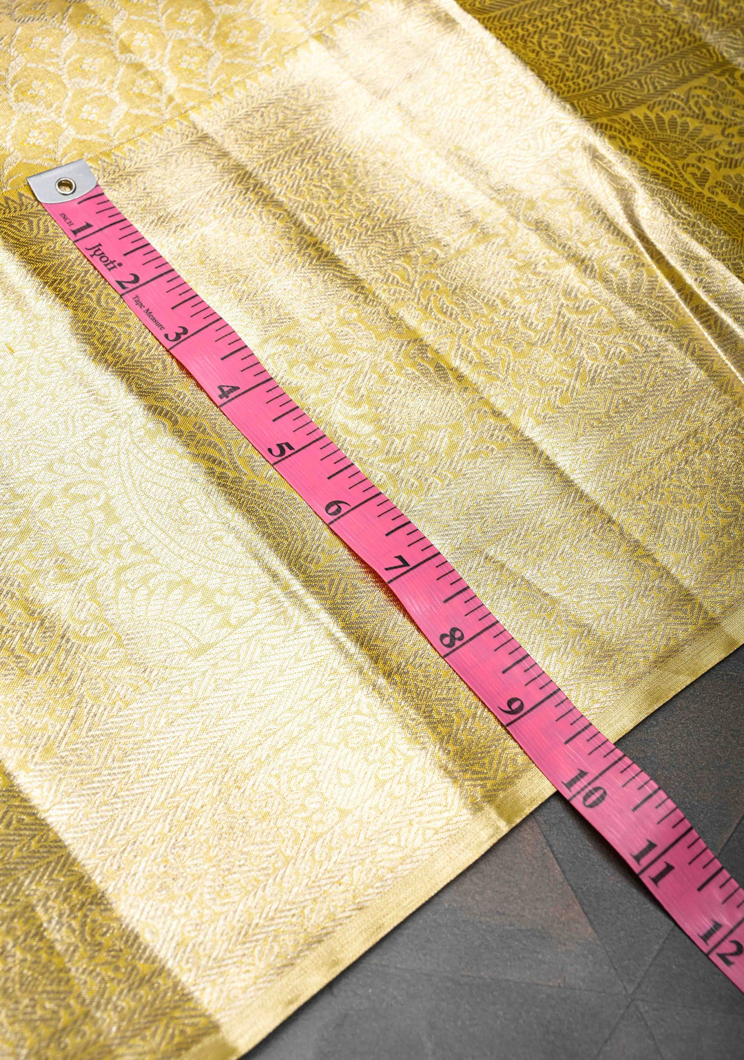 Yellow Kanjivaram Tissue Silk Saree with Meenakari Floral Brocade and Zari Border | SILK MARK CERTIFIED