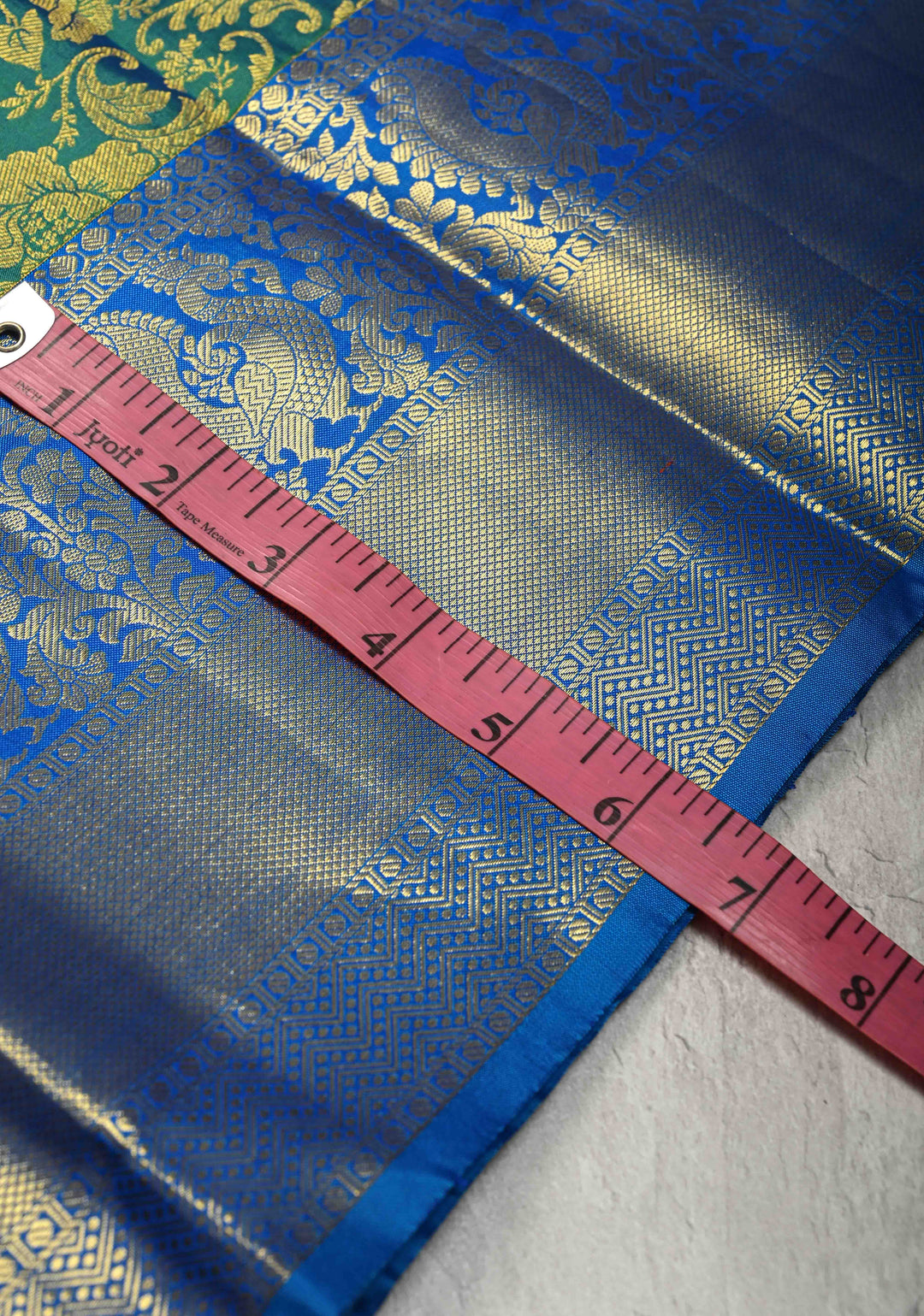 Peacock Green Kanjivaram Pure Silk Saree Floral Brocade Jaal with Contrast Zari Border | SILK MARK CERTIFIED
