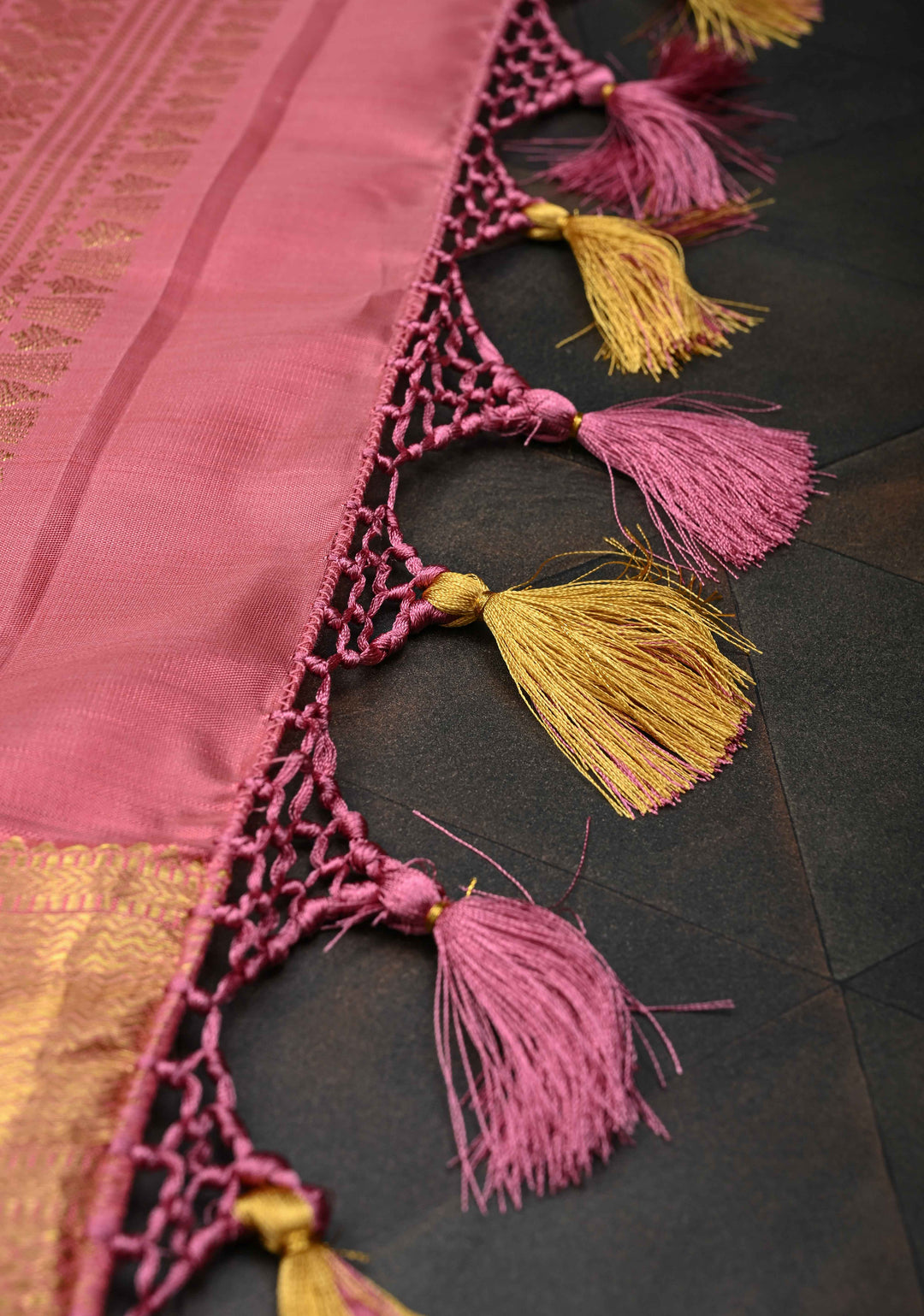 Light Coral Kanjivaram Silk Saree with Peacock Motifs and Contrast Zari Border | SILK MARK CERTIFIED