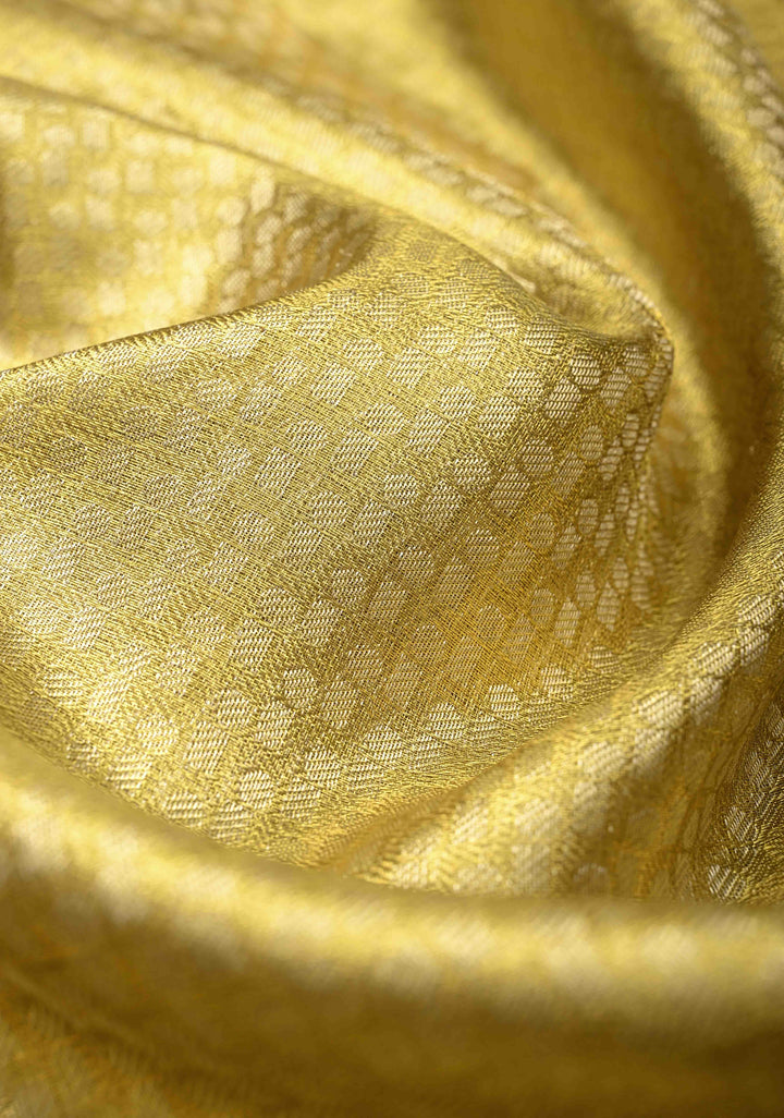 Gold Tissue Kanjivaram Pure Silk Saree with Brocade and Zari Border | SILK MARK CERTIFIED