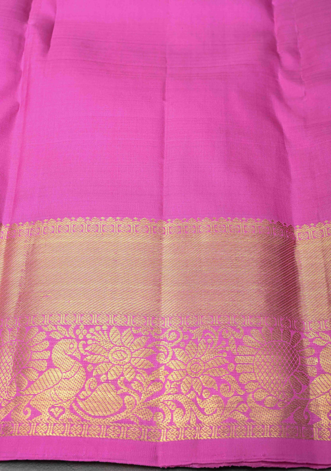 Cyan Vertical Stripes Kanjivaram Pure Silk Saree With Zari Buttas And Zari Border | SILK MARK CERTIFIED