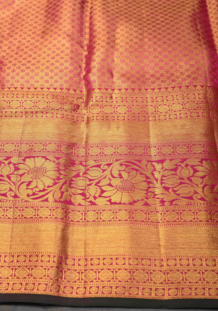 Multicolor Tissue Kanjivaram Silk Saree with Meenakari Patola Brocade and Wide Contrast Zari Border | SILK MARK CERTIFIED