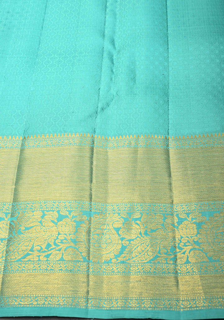 Purple Kanjivaram Silk Saree with Floral Brocade Jaal and Contrast Zari Boder | SILK MARK CERTIFIED