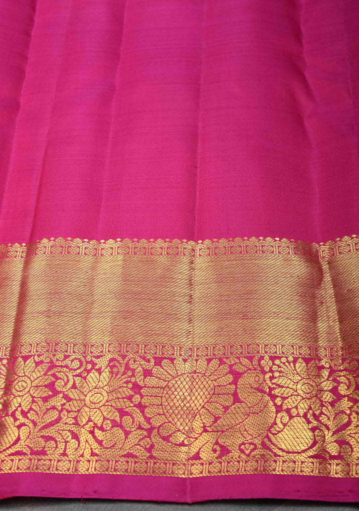 Carolina Blue Dual Tone Kanjivaram Silk Saree with Zari Buttas And Contrast Zari Border | SILK MARK CERTIFIED