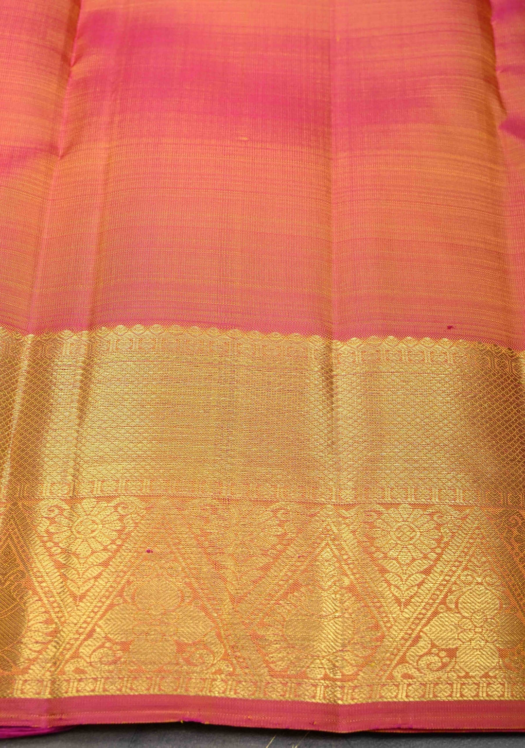 Lime Green Kanjivaram Silk Saree with Geometric Zari Buttas and Contrast Zari Border | SILK MARK CERTIFIED