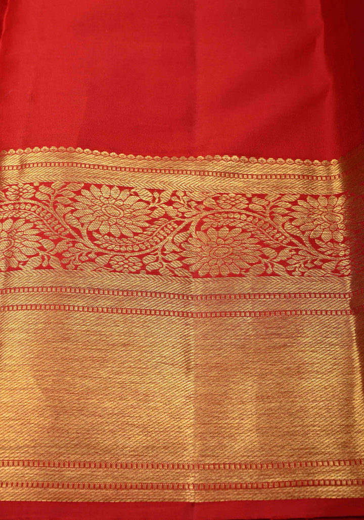 Red Pure Kanjivaram Silk Saree with Vanasingaram Brocade Jaal and Zari Border | SILK MARK CERTIFIED