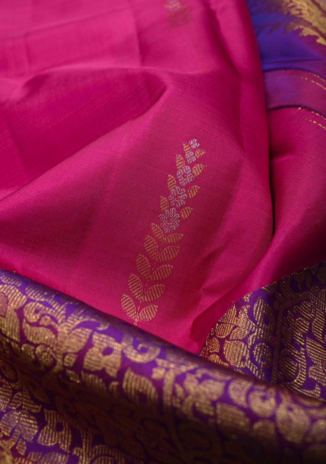 Dark Pink Stunning Half Border Kanjivaram Pure Silk saree with Zari Brocade | SILK MARK CERTIFIED