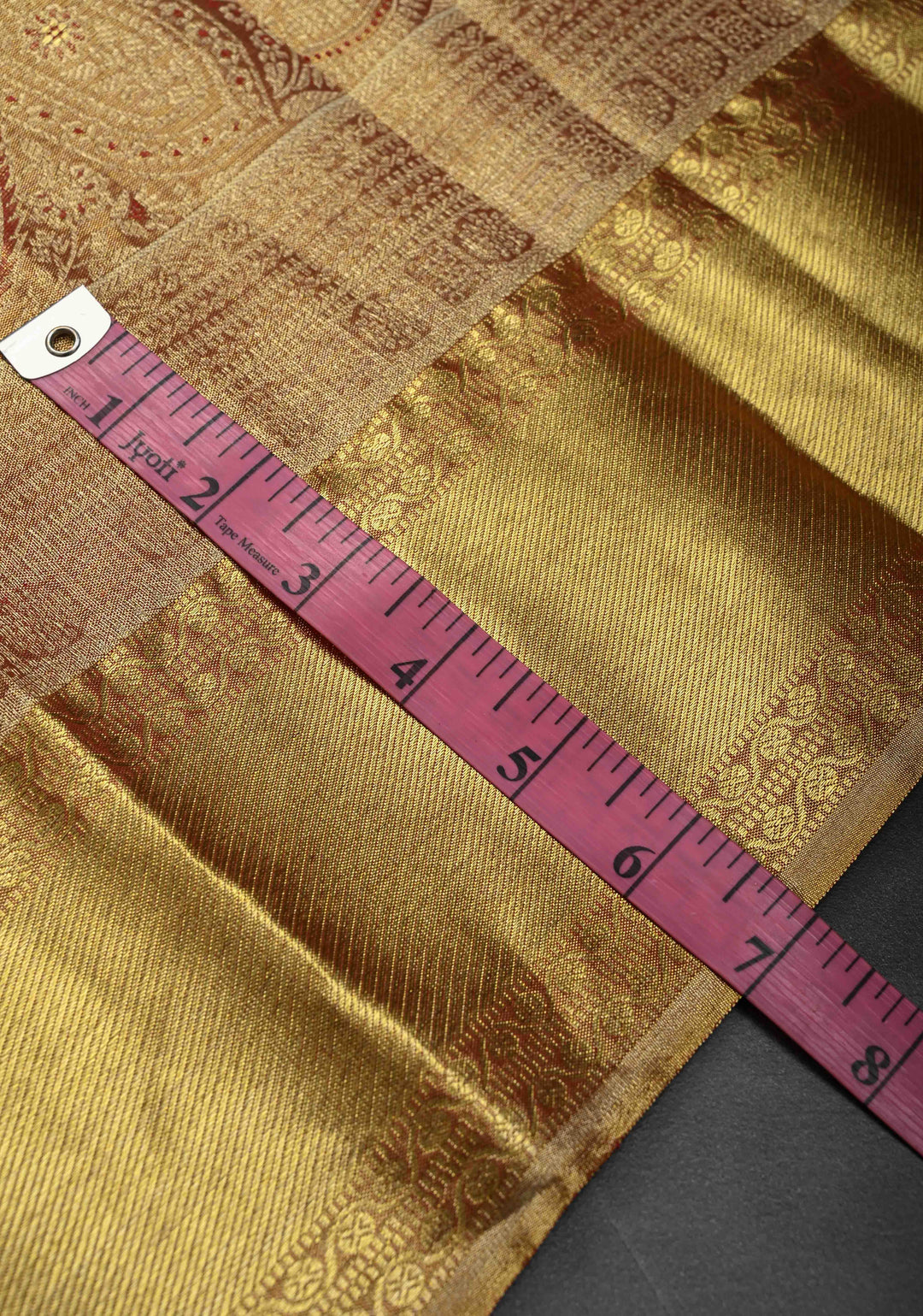 Golden Brocade Tissue Kanjivaram Pure Silk Saree With Zari Border | SILK MARK CERTIFIED