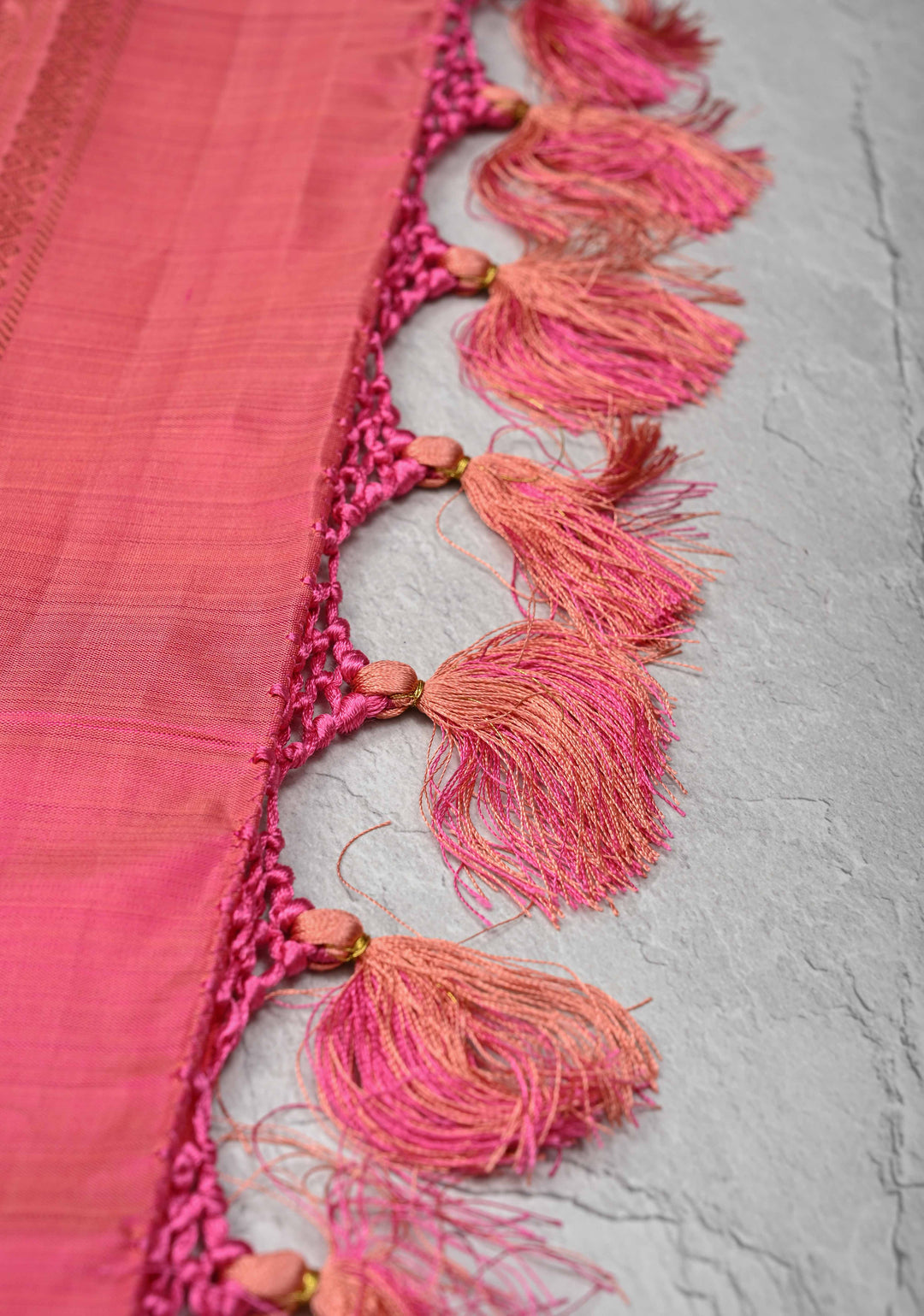 Pink Kanjivaram Pure Silk Saree with Zari Buttas and Zari border | SILK MARK CERTIFIED