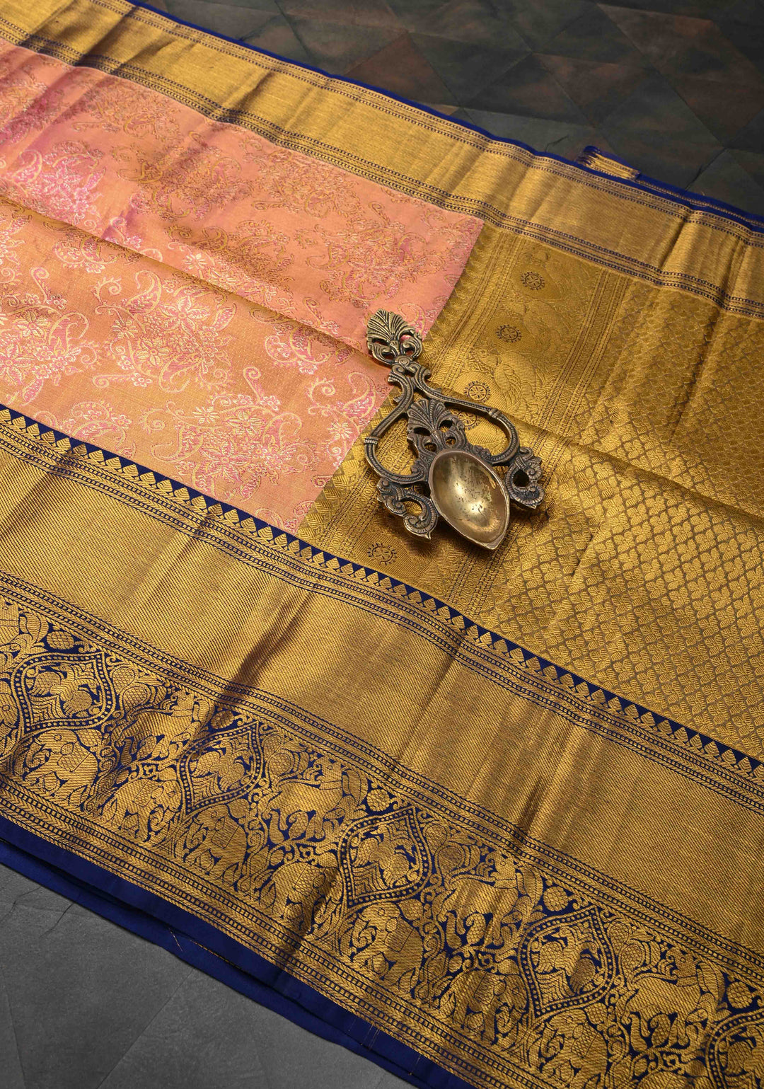 Pink Meenakari Brocade Tissue Kanjivaram Silk Saree with and Contrast Zari  Border | SILK MARK CERTIFIED