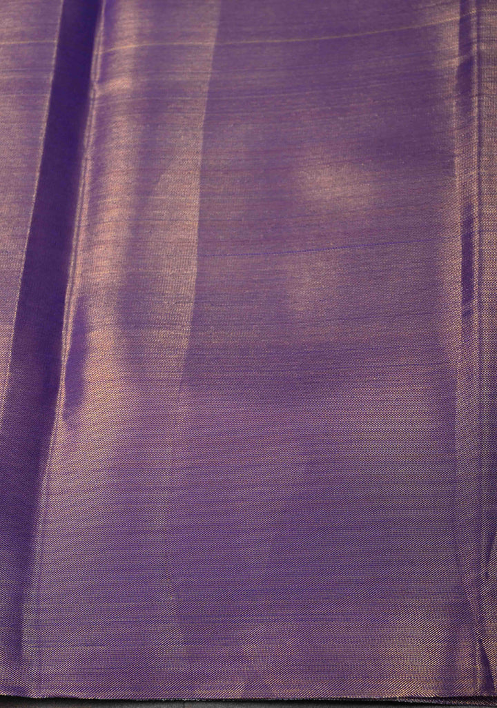 Dark Pink Semi Silk Tissue Kanjivaram Saree with Brocade and Contrast Meenakari Peacock Zari Border