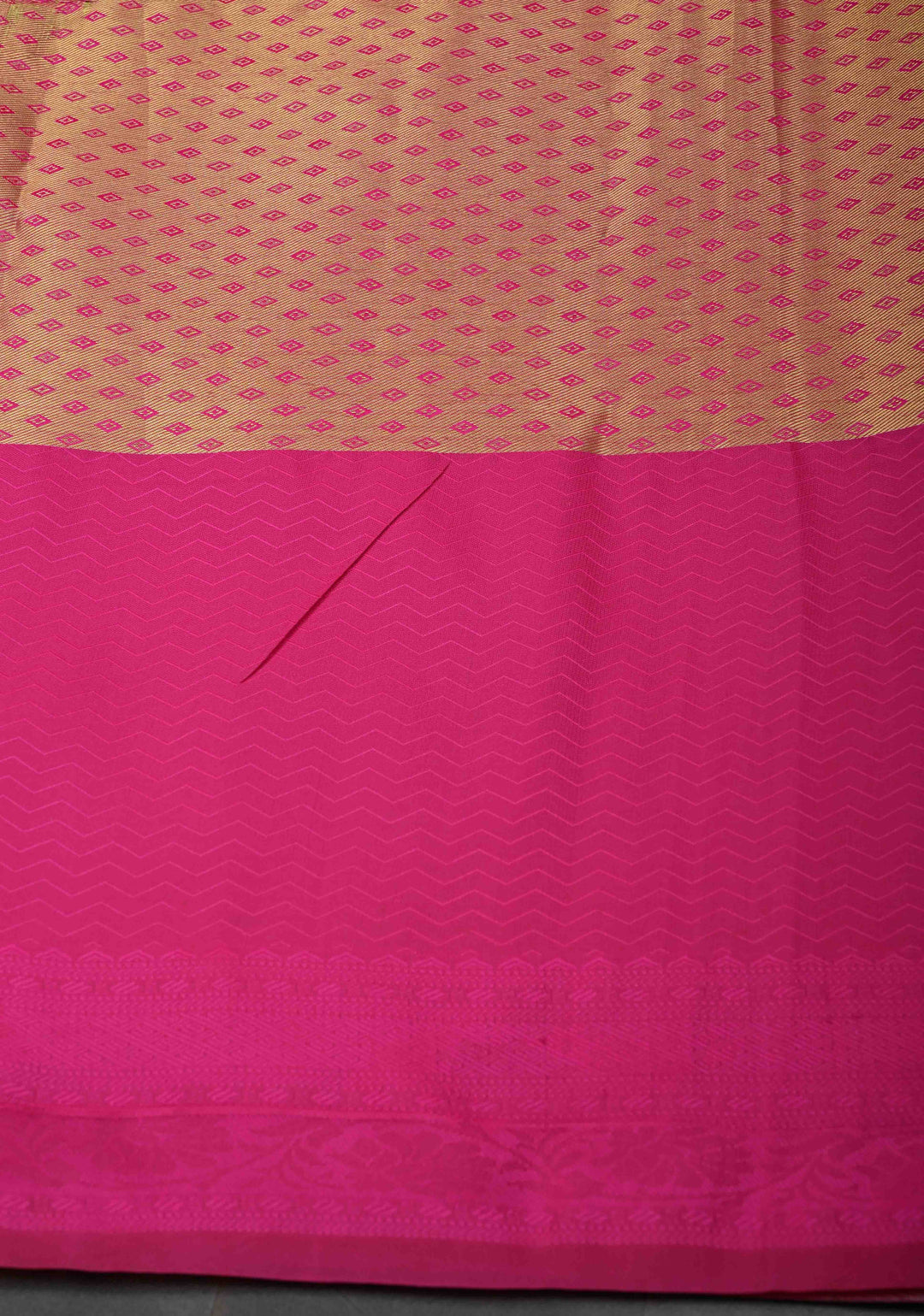 Golden Dual Tone Kanjivaram Tissue Semi Silk Saree with Meenakari Brocade and Contrast Birds Zari Border