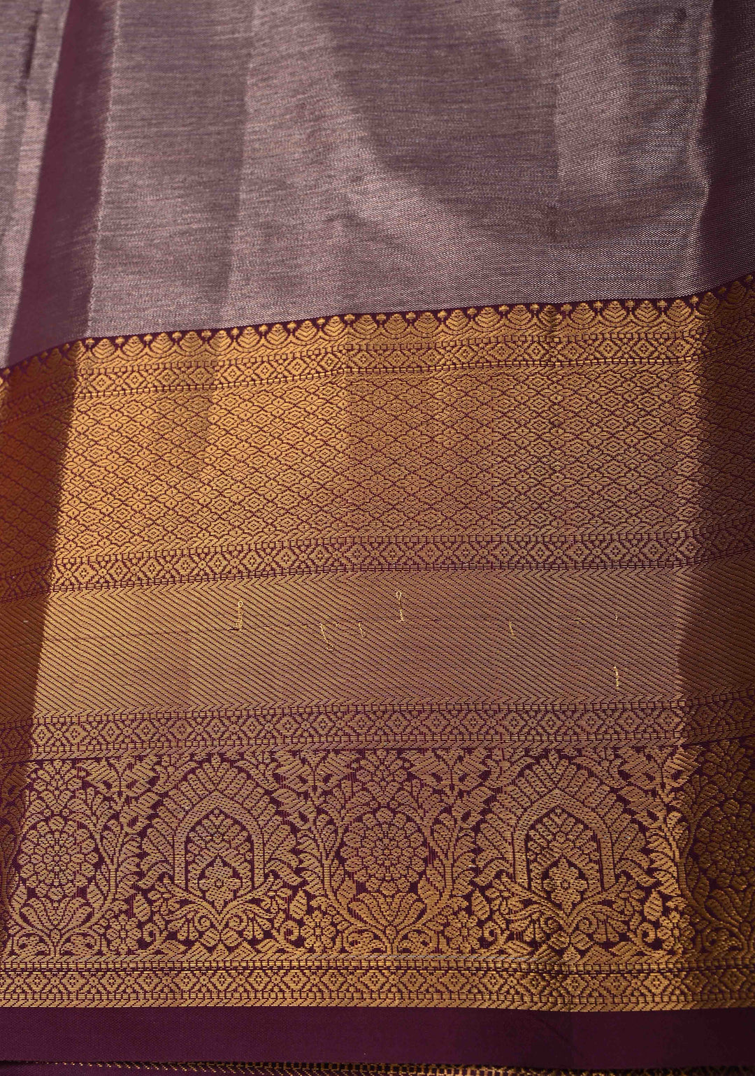 Flamingo Pink Kanjivaram Tissue Semi Silk Saree with Brocade Jaal and Contrast Zari Border
