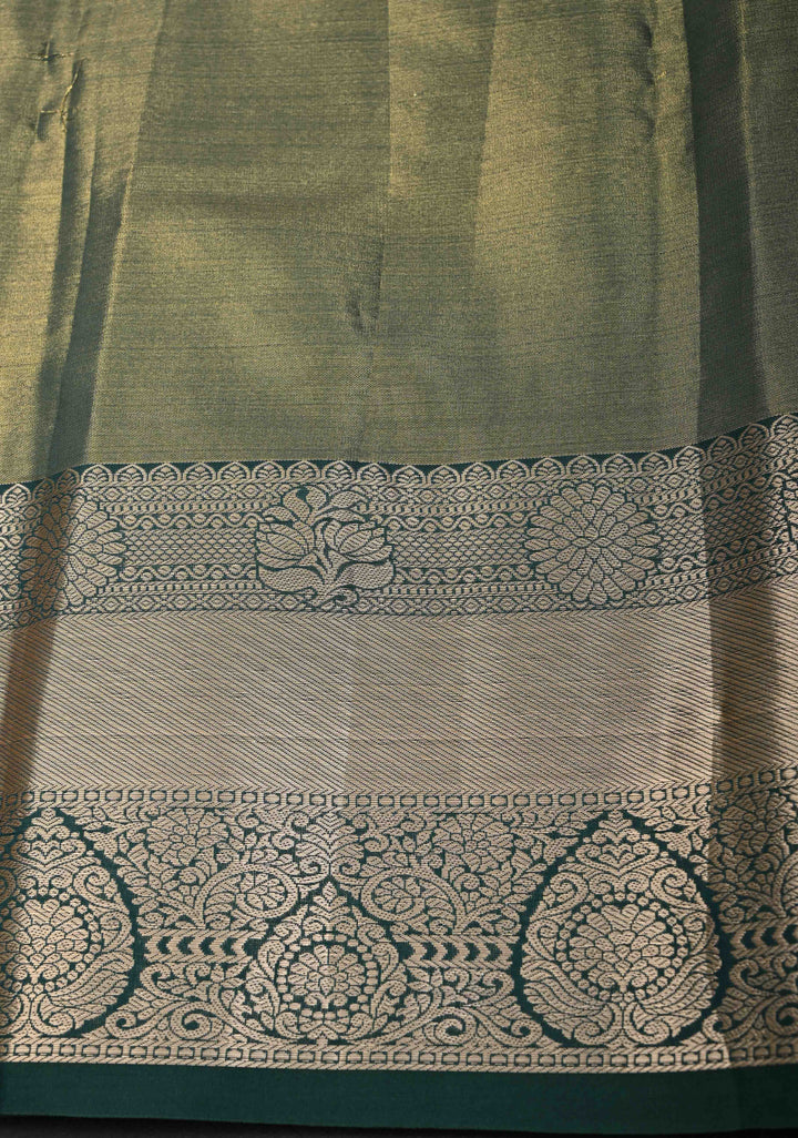 Yellow Semi Silk Tissue Kanjivaram Saree with Brocade and Contrast Zari Border