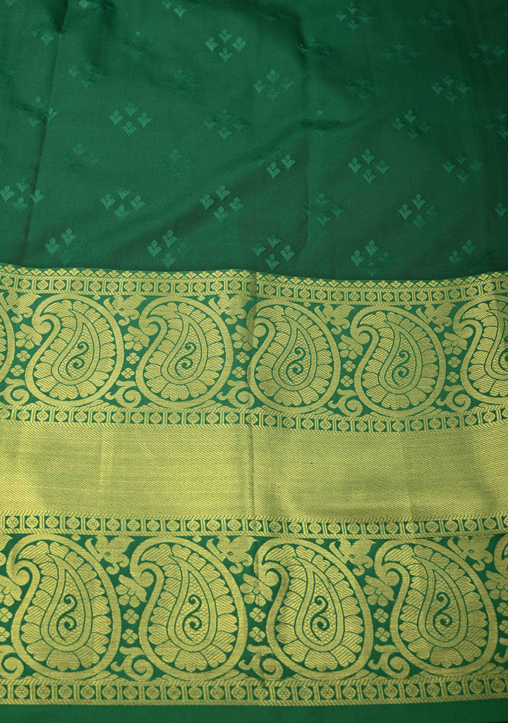 Red Kanjivaram Semi Silk Saree with Brocade and Wide Zari Border
