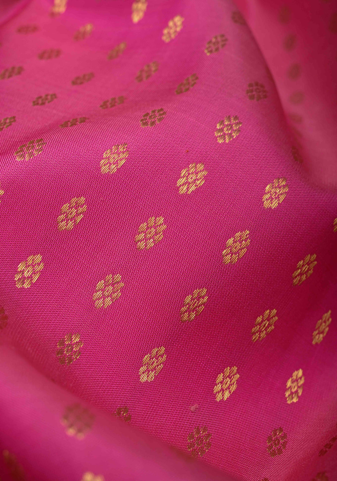 DUPATTA: Pure Kanjivaram Dupatta in French Rose with Chunri Buttis and Zari Borders | SILK MARK Certified