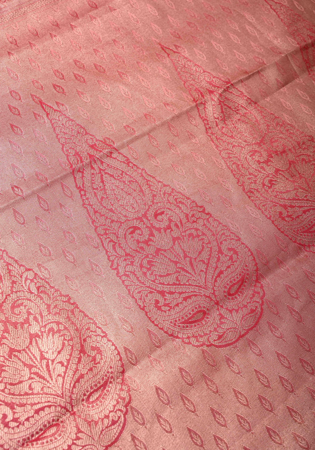 Taupe Brocade on Kanjivaram Tissue Semi Silk Saree with Contrast Zari Border