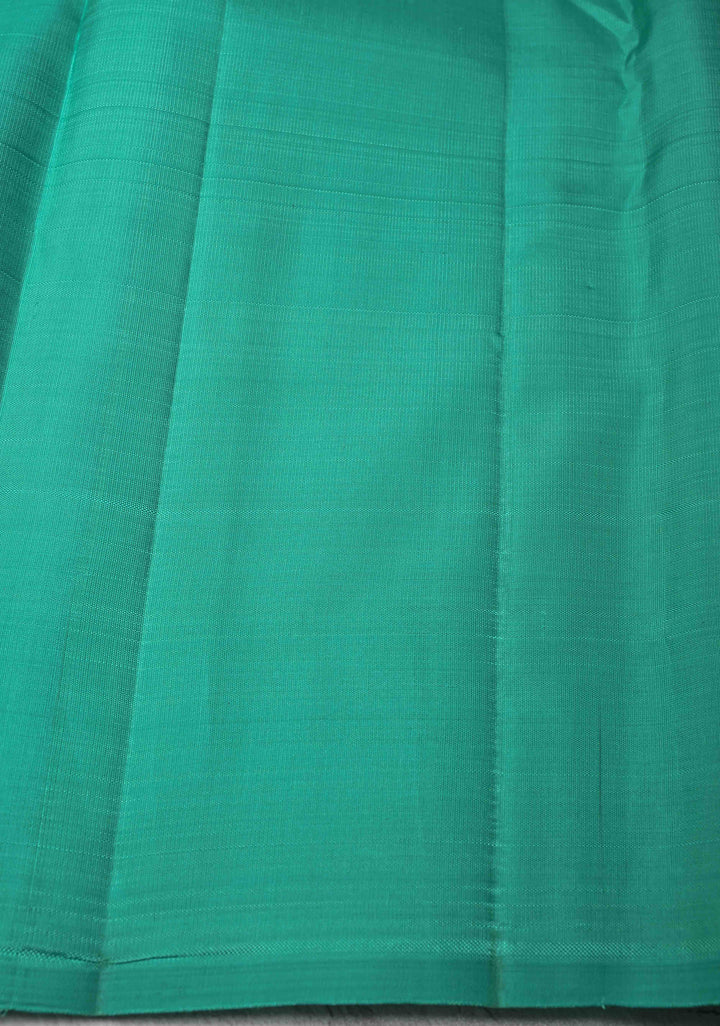 Rani Pink Borderless Kanjivaram Silk Saree with Zari Motifs and Contrast Pallu | SILK MARK CERTIFIED