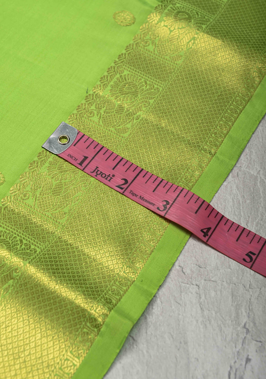 Light Green Kanjivaram Silk Saree with Zari Buttis and Zari Border | SILK MARK CERTIFIED