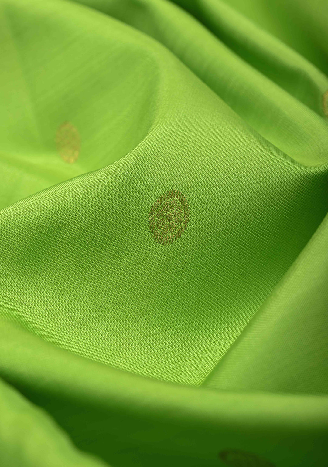 Light Green Kanjivaram Silk Saree with Zari Buttis and Zari Border | SILK MARK CERTIFIED